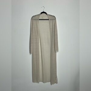 Eileen Fisher Light Beige Open Front Long Cardigan